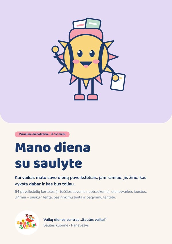 „Mano diena su saulyte“ viršelis